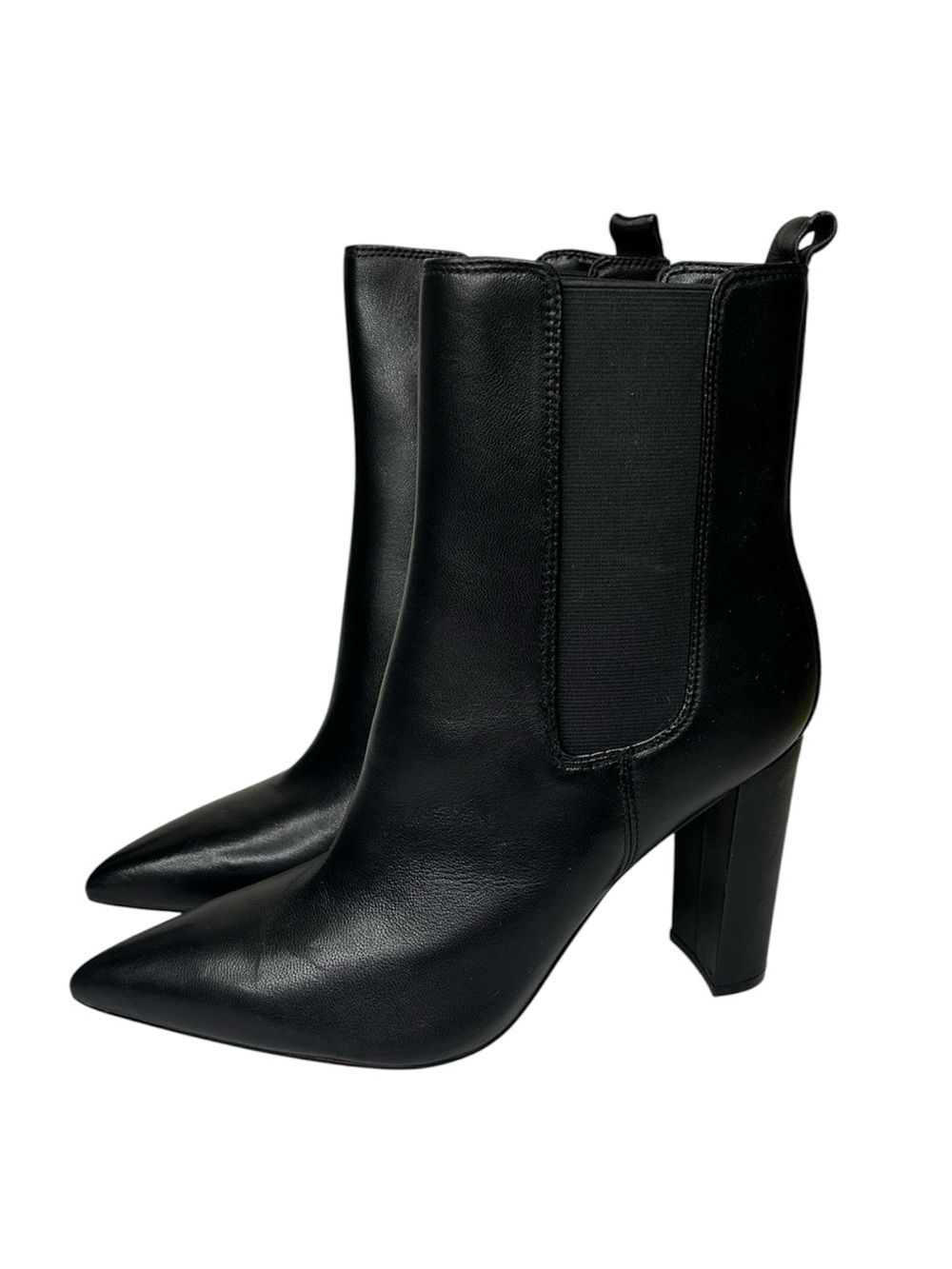 New Marc Fisher LTD Classic Black Leather Pointed-Toe Ankle Boots 9 Garliss 9